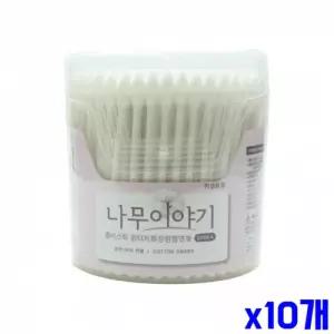 부드러운 순면 원형 면봉 200개 X10개 일회용면봉