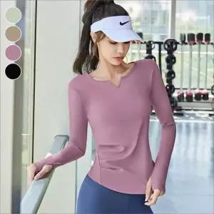 요가복 긴팔 티셔츠 여성 운동복 옆셔링