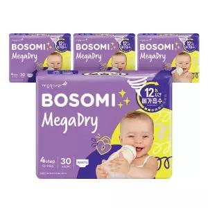 보솜이 메가드라이 팬티 기저귀 대형 30개입 4팩 GST