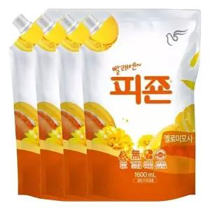 [하프클럽/]피죤 섬유유연제 옐로미모사 1600ml X 4개