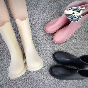 [오르토]패셔너블 미들 레인부츠 세련된 장마신발 여성