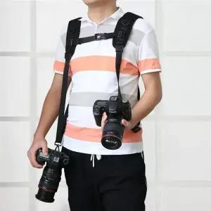 DSLR 카메라 듀얼 퀵 스트랩 더블 숄더 슬링 조끼 벨트