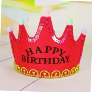 led 생일 축하 왕관 램프 불빛 머리띠 파티 장식 소품 파티머리띠 파티소품 생일머리띠
