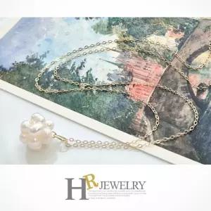 [호림쥬얼리]14K Gold 밥풀담수 히트_예쁜(HR)14K 뉴 크리스 진주 목걸이