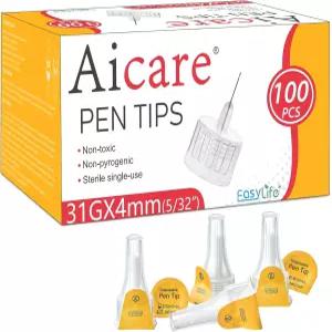 펜 팁 31G x 4mm 범용 핏 100/bx 편안함 엑스트라 씬