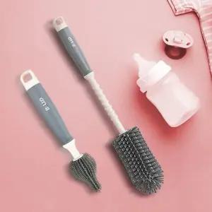 납작모젖병솔세트 젖병세척솔 아기 미니실리콘 젖꼭지
