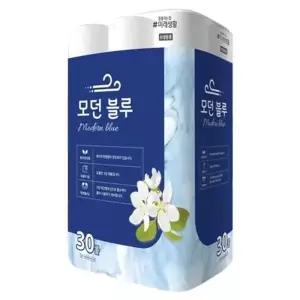 미래생활 3겹데코 톡톡 모던블루 화장지 30롤 휴지_25856143