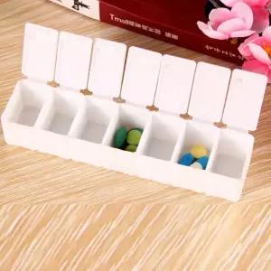 7칸 요일별 약 보관함 휴대용 알약통 케이스 화이트 요일별알약케이스 휴대용알약케이스 약통