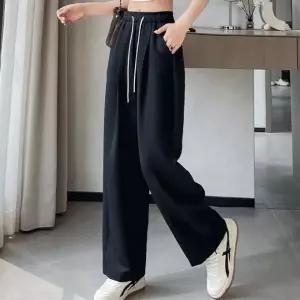 일자팬츠 여성 허리밴딩 바지 데일리 무지 팬츠