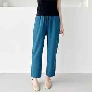 인견 팬츠 일자 바지 여성 허리배색 밴딩 1P