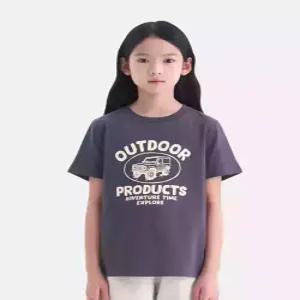 [아웃도어 프로덕츠 키즈][온라인전용] 베이직 그래픽 반팔티셔츠 (차콜) OD262ISS91_CHC