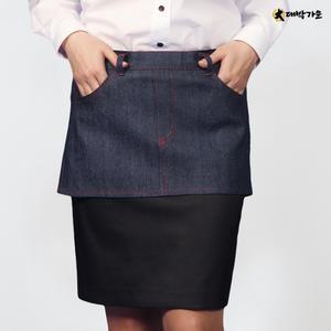DAE196 데님 바리스타 주방 카페 미니 허리 앞치마