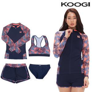 KF-L366 쿠기 여성 수영복 래쉬가드 비치웨어 세트