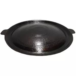 창조명품주물 무쇠 양면 솥뚜껑불판 지름 41cm 4인용 무쇠판 고기판 솥뚜껑구이판 가마 솥뚜껑 캠핑