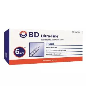 BD 울트라파인 인슐린 주사기 0.5cc 31G 6mm 100개입