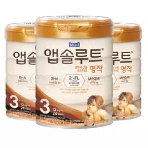 [매일유업] 리뉴얼 앱솔루트 명작 2FL 분유 3단계, 800g 3개, 12~24개월