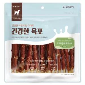 건강한육포 소고기말이 우유스틱 300g 강아지간식