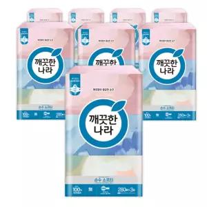 깨끗한나라 미용티슈 순수 소프티 280매 3입 8팩