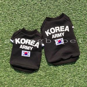 쏭바이펫 강아지 코리아 아미 티셔츠 블랙,S-3XL