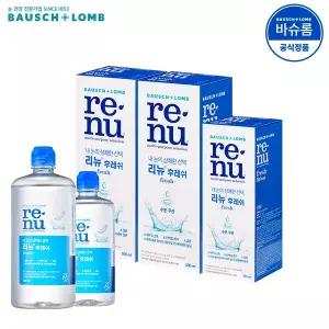 [바슈롬][공식] 리뉴 후레쉬 렌즈세척액 500ml x2개 + 355ml x1개  + 만두 스트레스볼