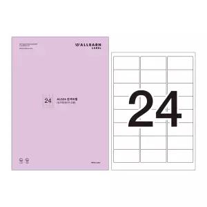 올바른라벨 흰색라벨 A4 라벨지 레이저 잉크젯 공용 AL024 24칸(3X8) 100매