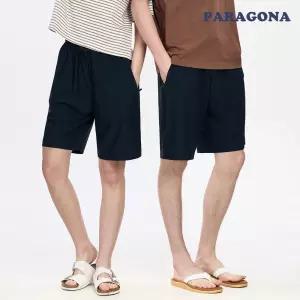 남여공용 지퍼형 솔리드 트레이닝 5부 밴딩 팬츠 B24P205