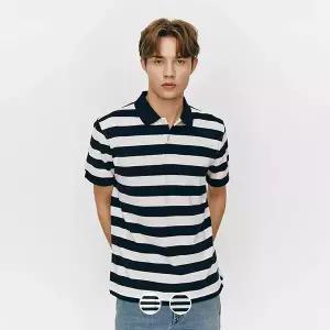 [지오다노] 015511 피케 폴로 스트라이프 반팔티