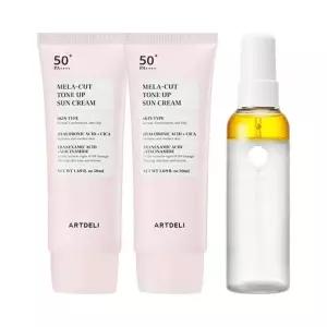 아트델리 멜라컷 톤업 선크림 50ml x2 + 세라 믹 미스트 세럼 100ml