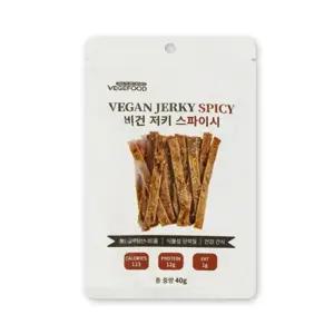 비건 저키 스파이시(채식육포) 40g X 3개/담백/고소/소고기/아이들/어른/간식/맛있는 등산 캠핑 안주