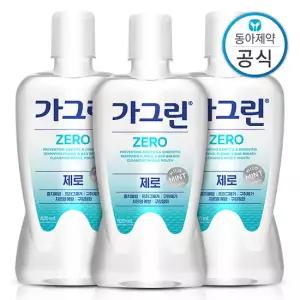 가그린 제로 가글 820ml 3개 구강청결제