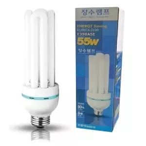 (주광색) 장수램프 55W E39 삼파장전구 대소켓용/볼전구/렘프/전구/식탁등/램프/다마/램프용/화장실/식탁