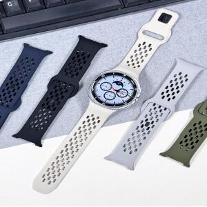 삼성 갤럭시 워치 8/8 클래식 46mm/44mm/40mm 스포츠 손목 밴드 브레이슬릿 코레아 8 통기성 고무 스트랩