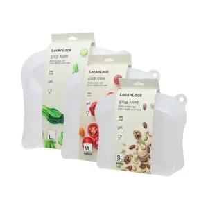 락앤락 실리콘 지퍼백 600ml + 1200ml + 2000ml