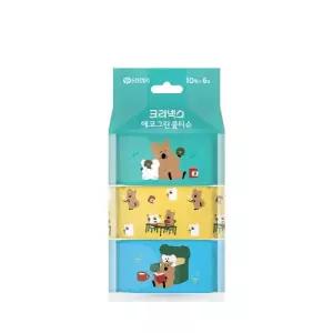 (정품) 다이노탱에디션 크리넥스 에코그린 휴대용 쁘띠물티슈 10매 6개입, 2팩