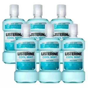리스테린 가글액 쿨민트 마일드 순한맛 구강청결제 750ml, 6개