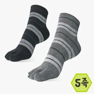 MMS22023 가는 줄무늬 발가락 중목 양말 5족 (신사)/남성/발가락/양말/여성/여자/장목/신사/긴/겨울/스포츠