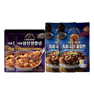 차오차이 직화삼선짬뽕탕 450g, 2개 + 직화 수타식 짜장면 720g,2개