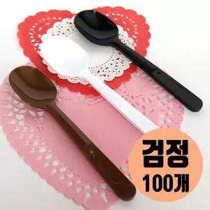 플라스틱 일회용숟가락 100개 스푼 휴대용수저 팥빙수/일회용/도시락수저/1회용/카폐용/업소용