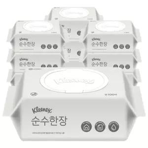 크리넥스 순수한장 물티슈 캡100매 10개