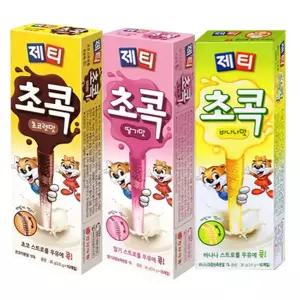 제티 초콕 3종 3.6gx10개입 스트로 빨대 음료 초코렛맛,딸기맛,바나나맛