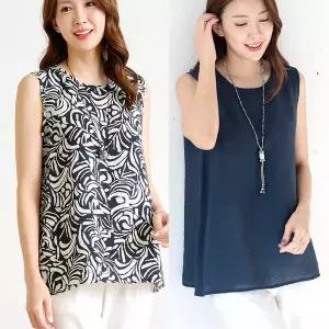인견 나시 블라우스 슬리브리스 민소매 여름 나시 66 77 88 99 빅사이즈