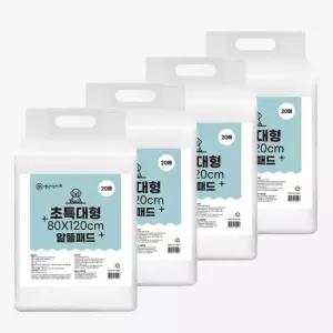 댕라이프 알뜰패드 초특대형(120mm x 80mm) 20매 x 4개