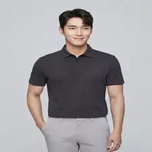 [오스틴리드]그레이 면혼방 솔리드 반팔 티셔츠-A2IA2210899B