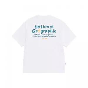 내셔널지오그래픽 NATIONALGEOGRAPHIC N262UTS904 소로나 쿨 스크립트 세미오버핏 반팔 티셔츠 WHITEN262UT