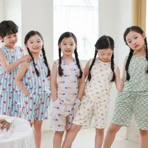 삐삐롱 S/S 초등학생 아동 유아 데일리 시원한 여름 내의 내복 에어스킨 나시 실내복