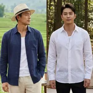 [하프클럽/] 베르가 인견마 셔츠 여름 남성 긴팔마남방