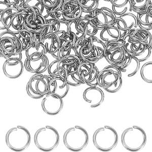 uxcell 350pcs 오픈 점프 링 5mm 스테인리스 스틸 스플릿 O 팔찌 목걸이 펜던트 주얼리 열쇠고리 DIY