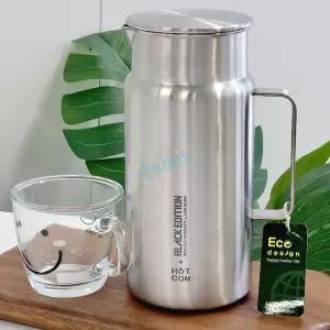HOTCOM 냉장고용 스텐 물병 물통 위생 업소용 식당 가정용 1450ml