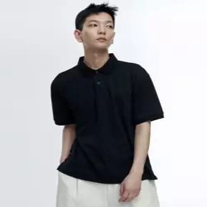 무신사 스탠다드 쿨탠다드 릴렉스 핏 피케 폴로 셔츠 블랙 806937