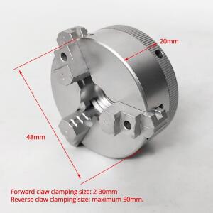 선반 벤치 그라인더 용 48mm 미니 3 죠 척 전기 드릴 알루미늄 합금 셀프 센터링 목공 터닝